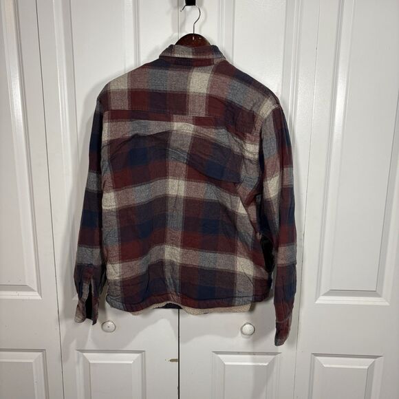Grizzly Mountain Sherpa Lined Flannel Shirt Mens L Plaid Jacket Shacket Workwear - Picture 2 of 7